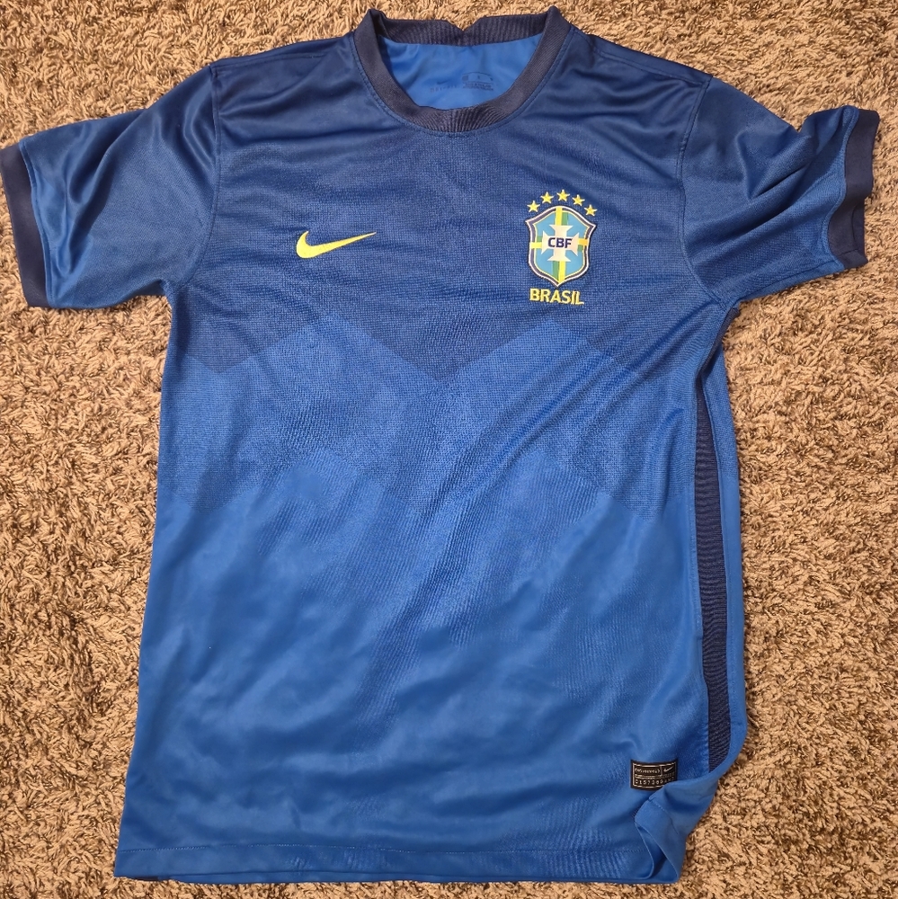 Nike Mens Blue Brasil Soccer Jersey - World Cup 2022